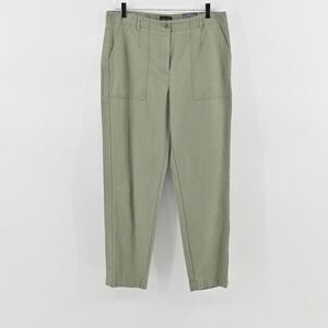 Talbots Slim Cargo Pants Womens Size 10 Olive Green Ankle Utility Joggers Cotton